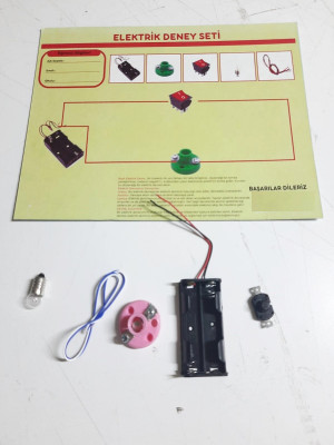 Okul Deney Seti - Elektrik Seti Ampul - Pil Yatağı - Duy -Düğme Seti Okul Deney Seti - Elektrik Seti Ampul - Pil Yatağı - Duy -Düğme Seti