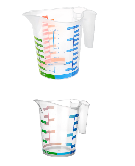 Ölçü Kabı Dereceli Renkli 1000 ML + 500 ML Set Ölçü Kabı Dereceli Renkli 1000 ML + 500 ML Set