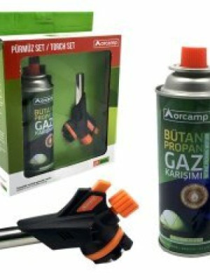 ORCAMP 2PCS PÜRMÜZ VE TORCH SETİ PÜRMÜZ TORCH ÇAKMAK BAŞLIK KAMP GAZI 227GR/400ML