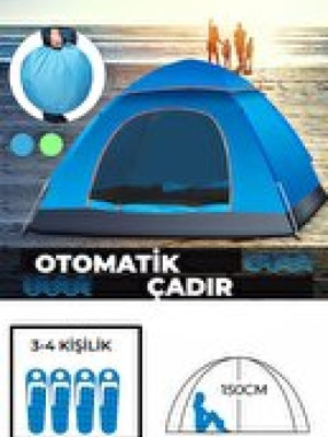 Otomatik Havada Açılan Su Geçirmez Çadır 4 Kişilik