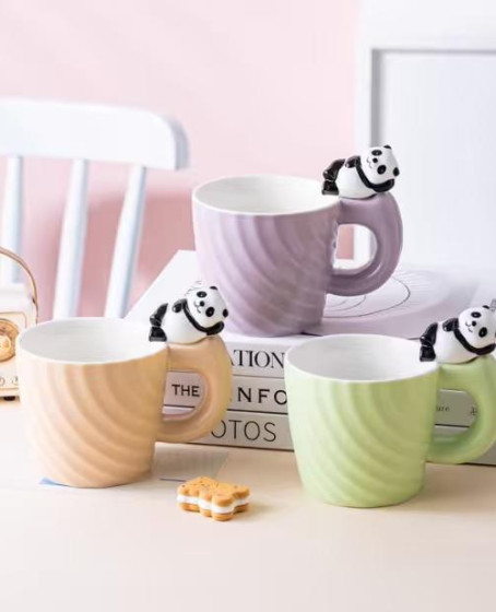 Panda Motifli Seramik Kupa Bardak