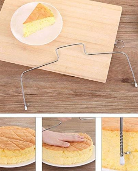 Paslanmaz Çelik Ayarlanabilir Pasta Dilimleyici – Çok Amaçlı Kesme Teli