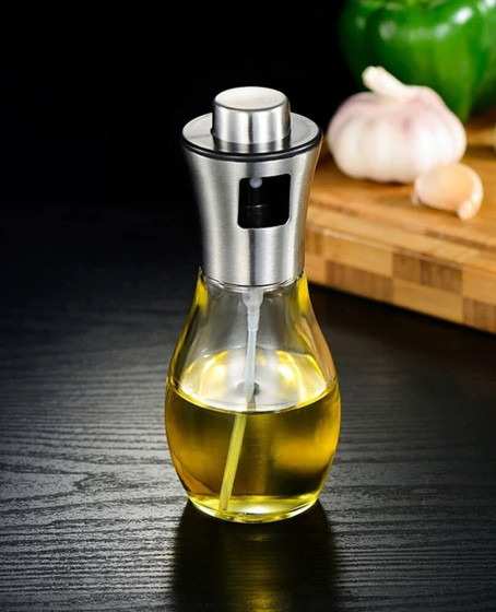 Paslanmaz Çelik Başlıklı Cam Spray Yağdanlık Paslanmaz Çelik Başlıklı Cam Spray Yağdanlık