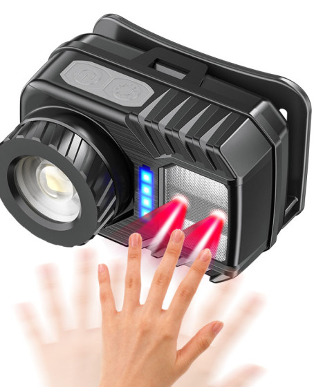 PeakStar PS-571 Sensör XPG COB LED USB Şarj Edilebilir Lityum Pilli Zoomlu Kafa Lambası
