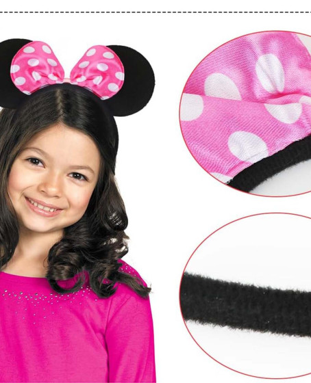 Pembe Fiyonklu Minnie Mouse Tacı Mini Kulak
