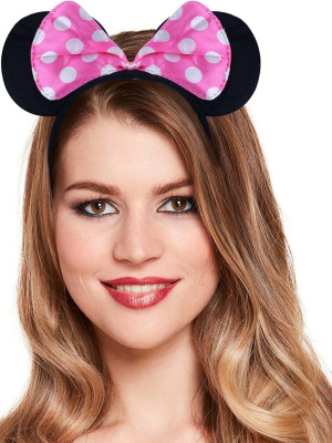 Pembe Fiyonklu Minnie Mouse Tacı Mini Kulak