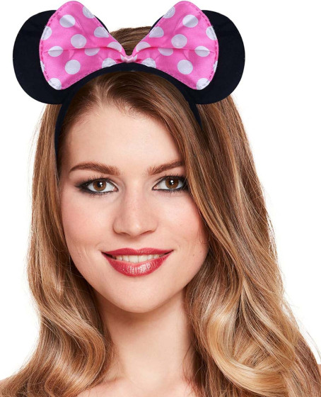 Pembe Fiyonklu Minnie Mouse Tacı Mini Kulak