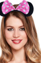 Pembe Fiyonklu Minnie Mouse Tacı Mini Kulak