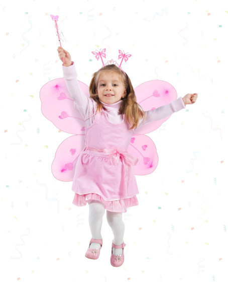 Pembe Kelebek Kız Seti – 50 cm Kelebek Kanadı, Taç ve Asa Pembe Kelebek Kız Seti – 50 cm Kelebek Kanadı, Taç ve Asa