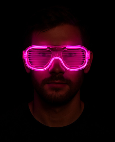 Pembe Led Işıklı Parti Gözlüğü - Neon Glow Şerit Gözlük 3 Modlu Pembe Led Işıklı Parti Gözlüğü - Neon Glow Şerit Gözlük 3 Modlu