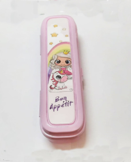 Pembe Multi Renkli Kapaklı Kalemlik Kutusu -Çanta İçi Saklama - Diş Fırçası - Makyaj Fırçası Kutu