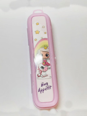 Pembe Multi Renkli Kapaklı Kalemlik Kutusu -Çanta İçi Saklama - Diş Fırçası - Makyaj Fırçası Kutu