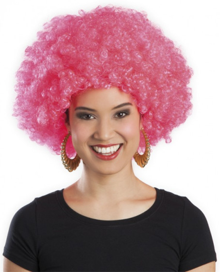 Pembe Renk Kıvırcık Afro Bonus Peruk Pembe Renk Kıvırcık Afro Bonus Peruk