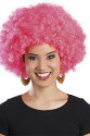 Pembe Renk Kıvırcık Afro Bonus Peruk Pembe Renk Kıvırcık Afro Bonus Peruk