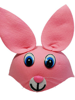 Pembe Renk Kulaklı Tavşan Şapkası Hayvan Şapkası Pembe Renk Kulaklı Tavşan Şapkası Hayvan Şapkası