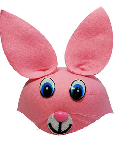 Pembe Renk Kulaklı Tavşan Şapkası Hayvan Şapkası