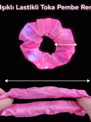 Pembe Renk Led Işıklı Lastikli Saç Tokası - 3 Modlu Festival & Parti Saç Tokası Pembe Renk Led Işıklı Lastikli Saç Tokası - 3 Modlu Festival & Parti Saç Tokası