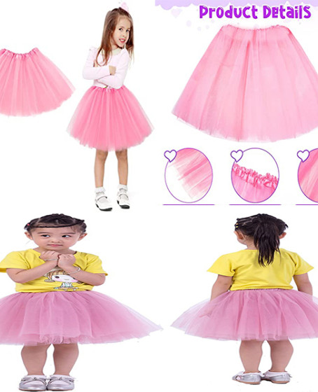 Pembe Renk Tütü Etek Bale Eteği Gösteri Eteği Çocuk Bebek Boy