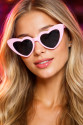 Pembe Retro Kalp Gözlük – 80’ler 90’lar Stil Parti Gözlüğü