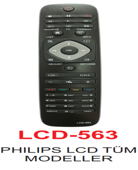 Philips LCD Tüm Modellere Uygun Kumanda LCD-563