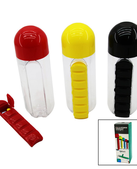 VITAMIN ORGANIZER İLAÇ KUTULU PLASTİK SULUK MATARA RENKLİ BARDAK KAPAKLI VITAMIN ORGANIZER İLAÇ KUTULU PLASTİK SULUK MATARA RENKLİ BARDAK KAPAKLI