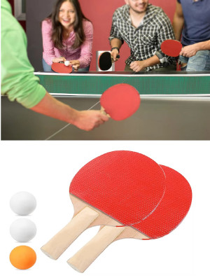 Ping Pong Masa Tenisi Seti Tenis Raketi Seti 2 Raket + 3 Ping Pong Topu  Spor Aksesuarları