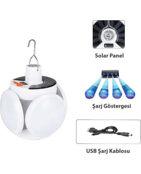 Polizei P-038 Solar Güneş Enerji Ve Usb Sarjli 5 Kanatlı