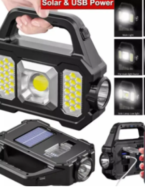 Polizei P-880A Solar Powerbanklı Şarjlı Taşınabilir Güçlü Fener