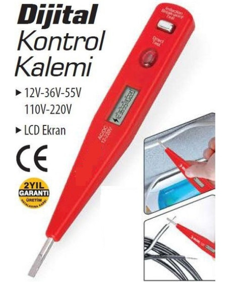 Profesyonel Dijital Kontrol Kalemi Tornavida Voltaj Ölçer