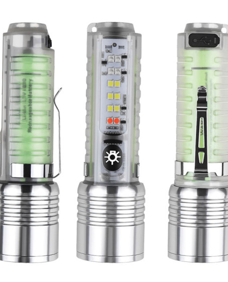 Profesyonel TG LED Güçlü 8 Modlu Type-C 1000 Lümen Polis Çakarlı Şarjlı El Feneri