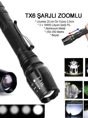Profesyonel Tx6 Şarjlı Zoomlu El Feneri Wt-241