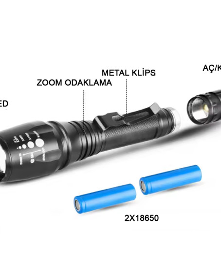 Profesyonel Tx6 Şarjlı Zoomlu El Feneri Wt-241
