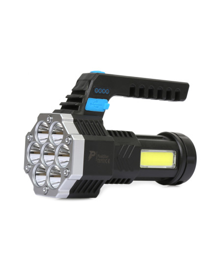 PS-3879 USB Şarj Göstergeli Şarj Edilebilir 7*XPE +COB Led El Feneri