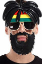Rasta Peruklu Rasta Sakallı Bob Marley Bıyıklı Parti Gözlüğü 27x18 cm