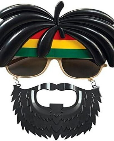Rasta Peruklu Rasta Sakallı Bob Marley Bıyıklı Parti Gözlüğü 27x18 cm