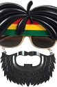 Rasta Peruklu Rasta Sakallı Bob Marley Bıyıklı Parti Gözlüğü 27x18 cm