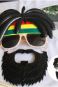 Rasta Peruklu Rasta Sakallı Bob Marley Bıyıklı Parti Gözlüğü 27x18 cm