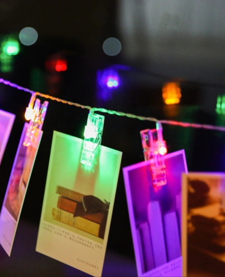 Renkli Işıklı Mandallı Fotoğraf Albümü 10 lu - RGB Renkli Işıklı Mandallı Fotoğraf Albümü 10 lu - RGB