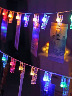 Renkli Işıklı Mandallı Fotoğraf Albümü 10 lu - RGB