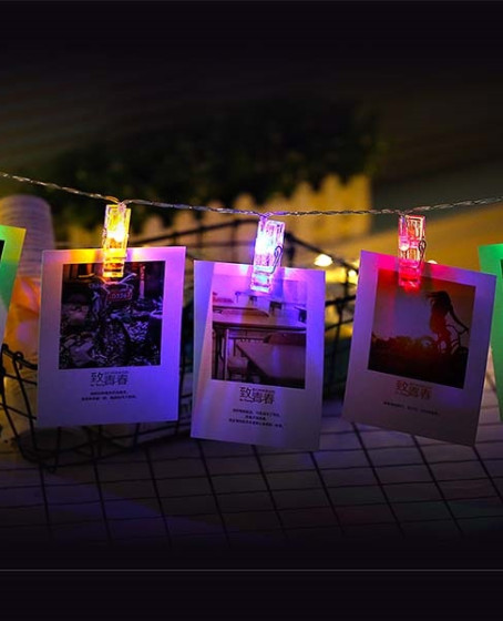 Renkli Işıklı Mandallı Fotoğraf Albümü 10 lu - RGB Renkli Işıklı Mandallı Fotoğraf Albümü 10 lu - RGB
