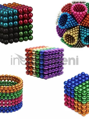 Renkli 216 adet mıknatıs neocube mıknatıs 5mm neodyum