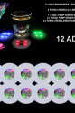 Renkli LED Işıklı Bardak Altlığı - Dekoratif (12 Adet, Pilli)