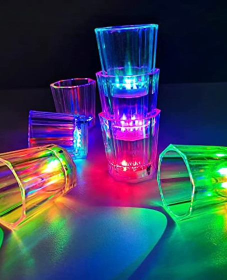 Renkli Led Parlayan Fiber Optik Glow Işıklı Bardak 5,5 x 5,5 cm 1 Adet