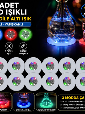 RGB LED Nargile Altı Işık 12’li Set RGB LED Nargile Altı Işık 12’li Set
