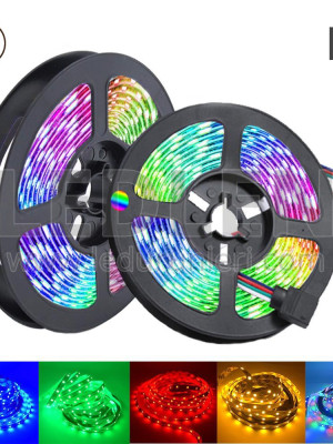 Rgb Şerit 5 Metre 16 Renkli Kumandalı Adaptörlü Çift Taraflı Bant Rgb Şerit 5 Metre 16 Renkli Kumandalı Adaptörlü Çift Taraflı Bant