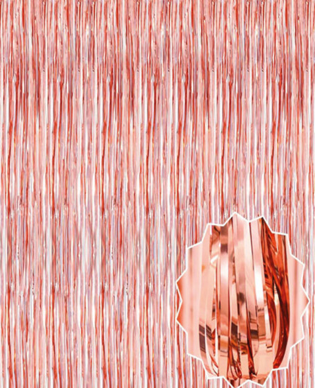 Rose Gold Püsküllü Kapı Perdesi - Parti, Bekarlığa Veda, Doğum Günü 1x2 m Rose Gold Püsküllü Kapı Perdesi - Parti, Bekarlığa Veda, Doğum Günü 1x2 m