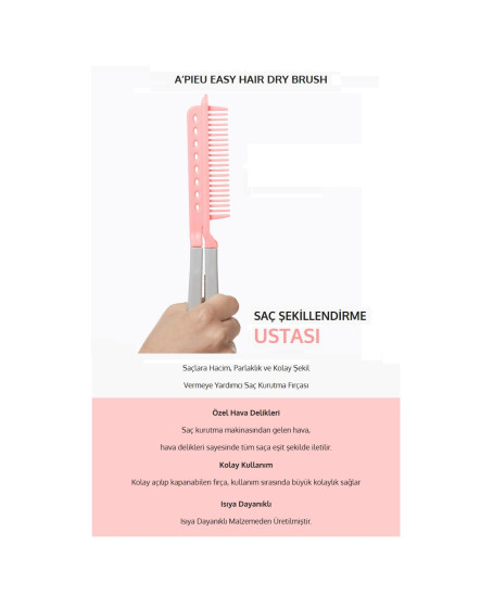 Saçlara Kolay Şekil Veren Saç Kurutma Fırçası APIEU Easy Hair Dry Brush Saçlara Kolay Şekil Veren Saç Kurutma Fırçası APIEU Easy Hair Dry Brush