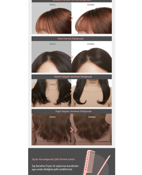 Saçlara Kolay Şekil Veren Saç Kurutma Fırçası APIEU Easy Hair Dry Brush Saçlara Kolay Şekil Veren Saç Kurutma Fırçası APIEU Easy Hair Dry Brush
