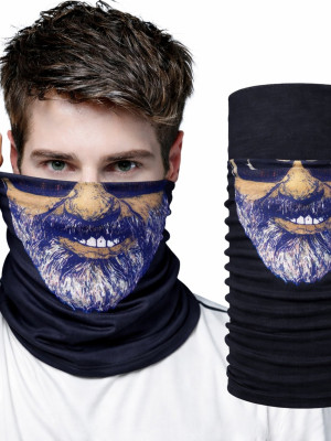 Sakallı Yüz Desenli Baf Buff – Çok Amaçlı Boyunluk & Maske 1 No