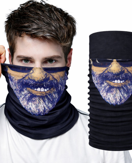 Sakallı Yüz Desenli Baf Buff – Çok Amaçlı Boyunluk & Maske 1 No